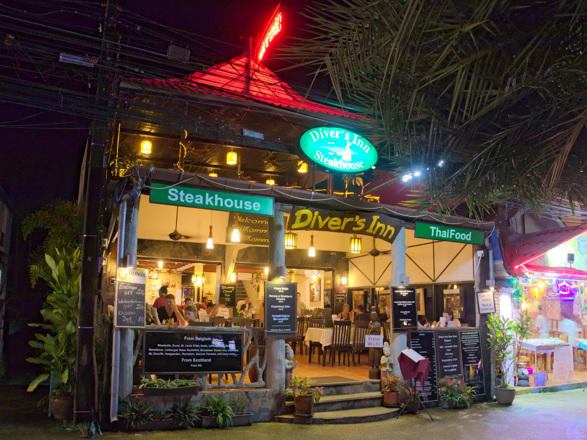 photo at night of steakhouse restaurant ao nang krabi